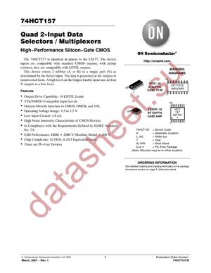 74HCT157DR2G datasheet  